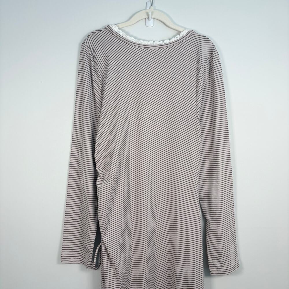 Anthropologie Daily Practice Striped Long Sleeve Slit Fitted Ruched Maxi Dress - Picture 10 of 13